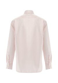 Helle rosa, langärmelige Hemd aus glattem Stoff, mit Kentkragen und geknöpften Manschetten. Schlichte Rückenpartie ohne Verzierungen.