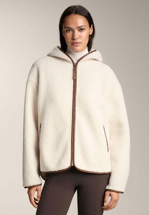 FAUX-SHEARLING WITH HOOD - Flísová bunda - stone