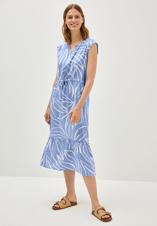 GEMUSTERTES VOLANT - Freizeitkleid - blau