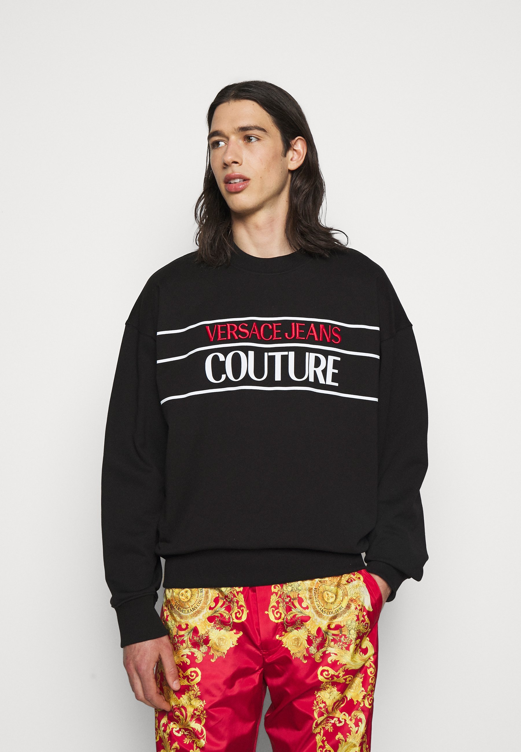 versace jeans crew neck sweatshirt black