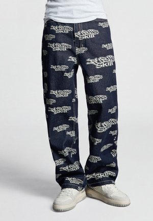 Bershka JACQUARD - TROUSERS - Jean boyfriend - royal blue