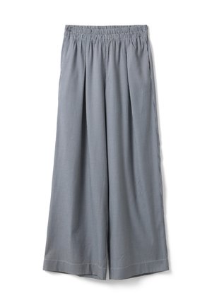 Les Copains, BLUE STRIPED PALAZZO TROUSERS WITH ELASTICATED WAIST - Pantaloni - white blue