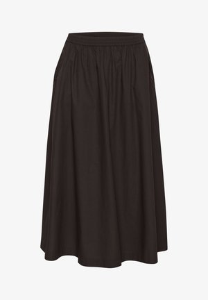 Must musta, põlveliini pikkune seelik, mis on valmistatud kergest puuvillast. Omab elastset vöökohta ja küljetaskuid, millel on peened õmbluse detailid.