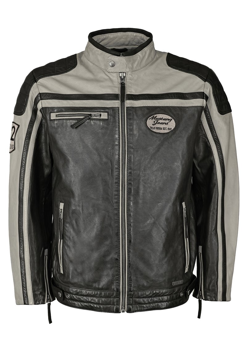 Herren Leichte Jacken | Mustang Lederjacke black grey/schwarz - TS42834 Herren Leichte Jacken | Mustang Lederjacke black grey/schwarz - TS42834