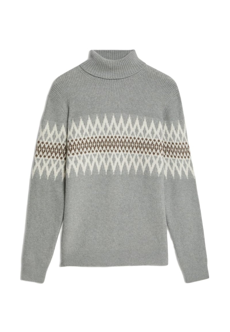 Pull Homme Marks & Spencer Taille M - Gris, Col Rond, Coupe Régulière, Coton Doux