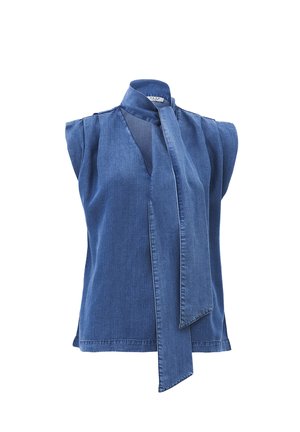 OXXO, OXXO SLEEVELESS BLOUSE WITH BOW DETAIL - Blouse - rodeo blue denim