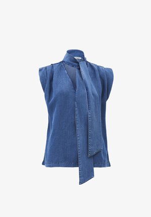 OXXO, OXXO SLEEVELESS BLOUSE WITH BOW DETAIL - Blouse - rodeo blue denim