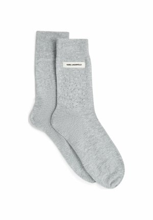KARL LAGERFELD, KARL LAGERFELD SOCK RHINESTONE LOGO - Chaussettes - mid grey melange