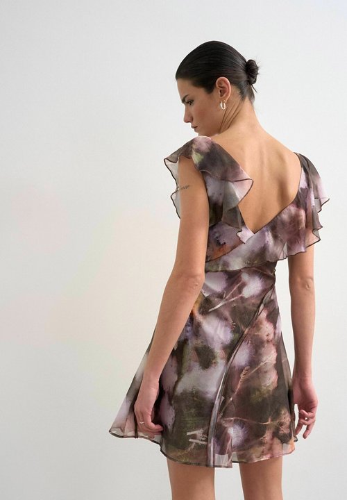 Jaded London OPHIDIAN DEVORE BACKLESS MINI DRESS - Jerseykleid -  brown/braun