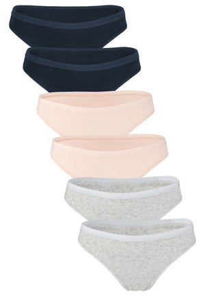 Fabio Farini 6 PACK STRING  - Tanga - dunkelblau grau rosa