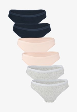 Fabio Farini 6 PACK STRING - Thong - dunkelblau grau rosa