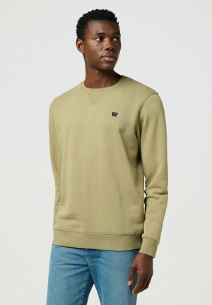 Wrangler LONG SLEEVE SIGN OFF CREW FOR REGULAR FIT - Sweater - aloe