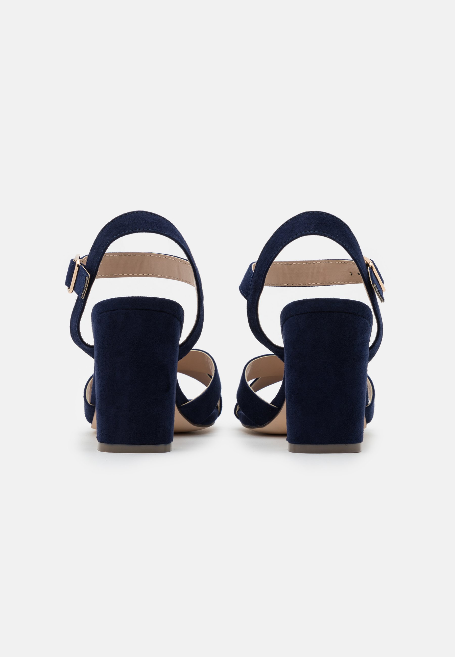 navy block heel sandals wide fit