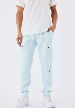 MULTI-POCHES AVEC SERRAGE ÉLASTIQUE - Pantaloni cargo - bleu glace