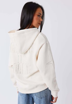 CAPUCHE STRASSY - Sweat zippé - crème camel