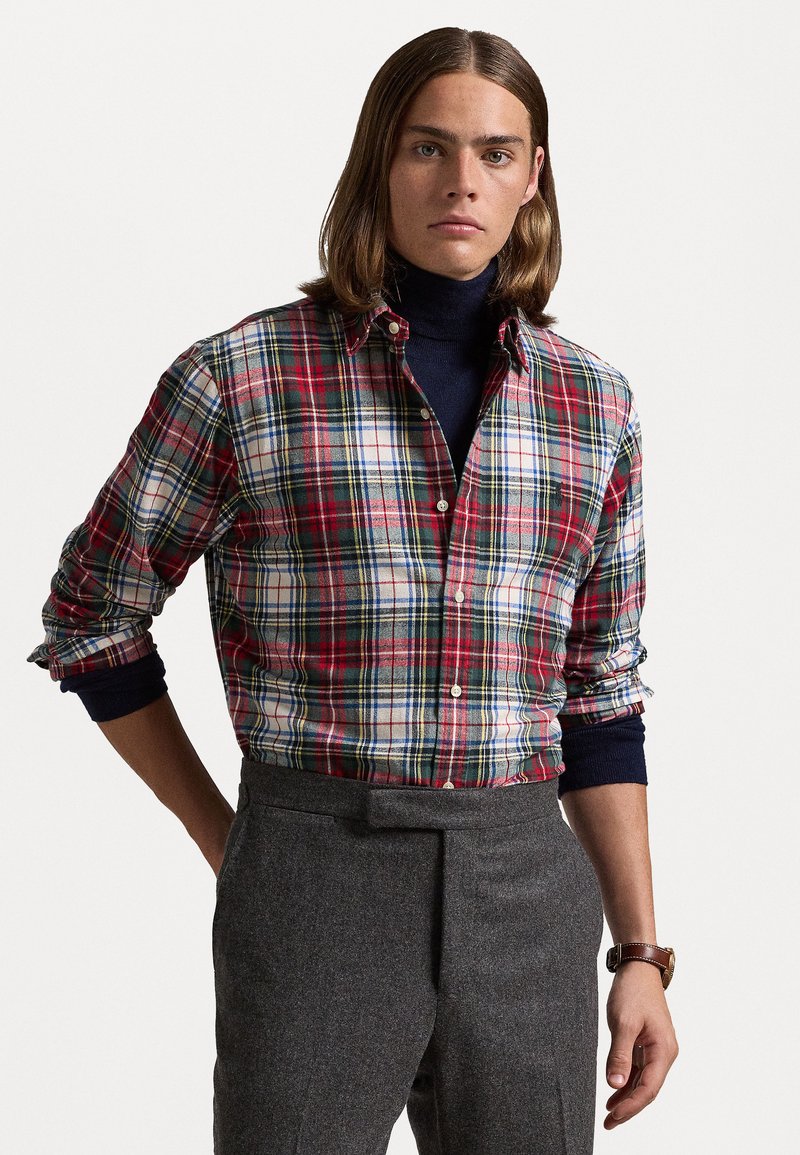 Polo Ralph Lauren - CUSTOM FIT BRUSHED OXFORD SHIRT - Shirt - white/red multi, Enlarge