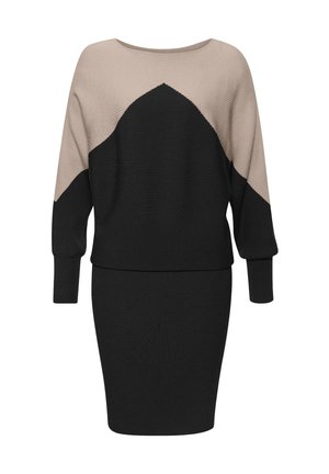 Etuikleid - sand-schwarz