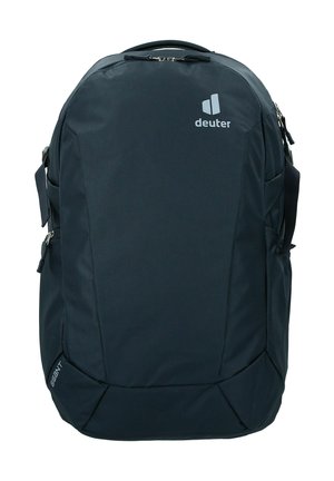 Dunkelblauer Rucksack aus glattem, strapazierfähigem Stoff. Verfügt über ein großes Hauptfach, eine vordere Reißverschlusstasche und das Logo deutlich sichtbar.