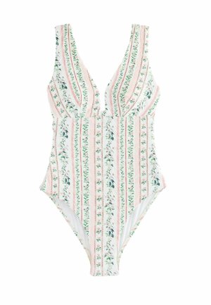 SPOT PLUNGE - Plavky - pink/cream ditsy floral lace