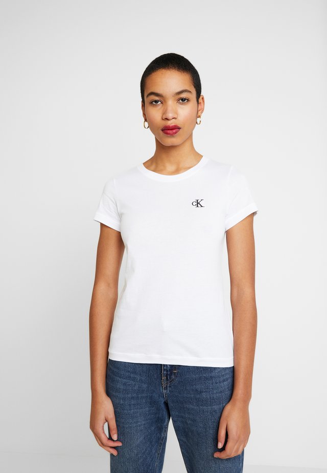EMBROIDERY SLIM TEE - T-Shirt basic - bright white