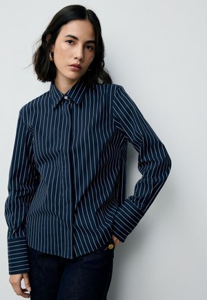 Next REGULAR FIT-ESSENTIAL LONG SLEEVE - Bluza s gumbima - navy stripe