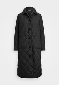 LOGO QUILTED LONG COAT - Pūkinis paltas - black