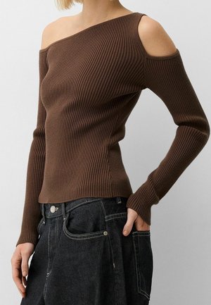 Bershka, Pullover - dark brown