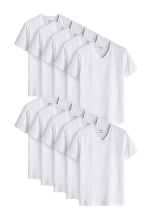 Next V-NECK 10 PACK REGULAR FIT - T-shirt basique - white