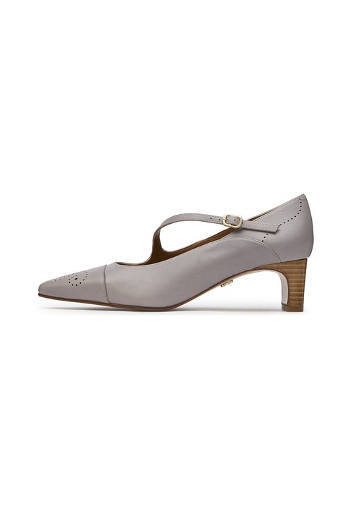 Escarpins Kim Rogers Gris - Talons Bas, En Daim Et Cuir - Taille US 9 (Moyen/Large) - Occasion