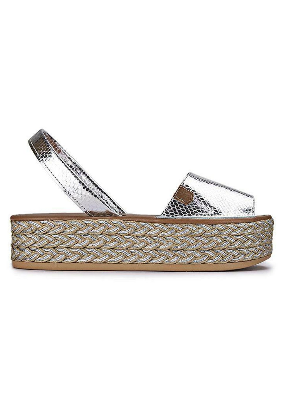 POPA MENORQUINA ROSARIO - Sandalias con plataforma - plata/plateado -  Zalando.es
