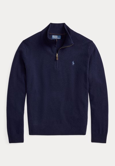 Polo Ralph Lauren WOOL QUARTER-ZIP SWEATER - Jersey de punto - hunter navy