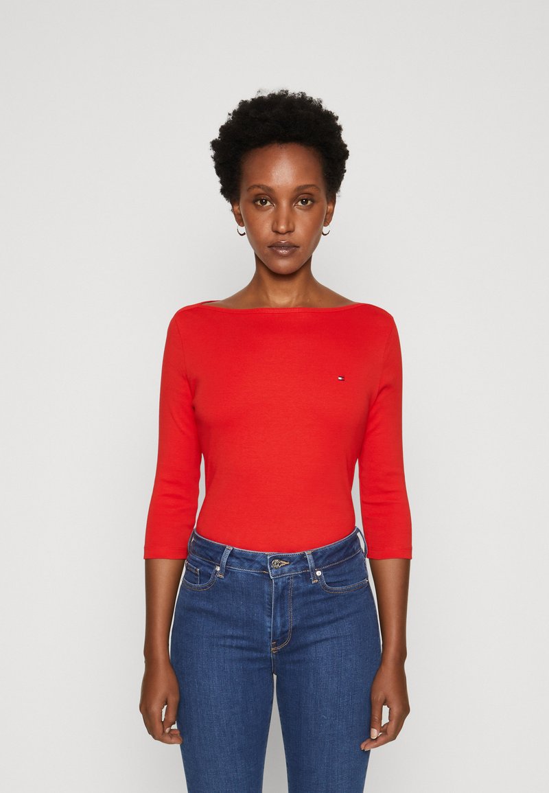 Tommy Hilfiger SLIM CODY BOAT - Topper langermet - fierce red