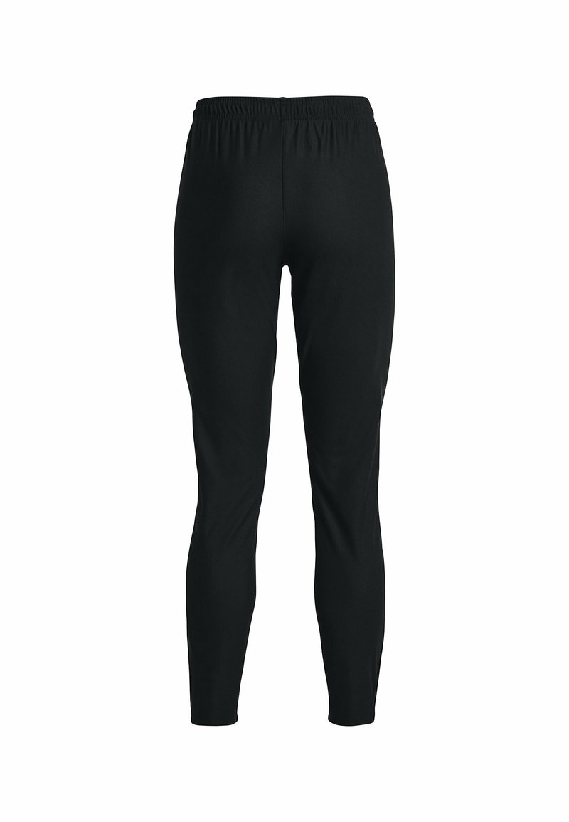 Leggings noirs, moulants, fabriqués à partir d'un matériau lisse et extensible avec une taille élastique. Pas de motifs ou d'accents supplémentaires.