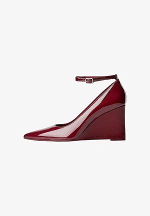 WITH ANKLE STRAP - Obuv na vysokom opätku - red