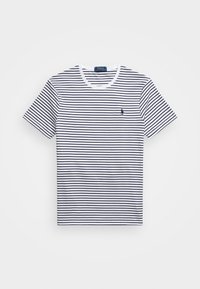 CUSTOM SLIM STRIPED SOFT COTTON T-SHIRT - T-shirts med print - white/refined navy