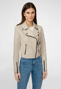ALINA - Leather jacket - alabasterweiß