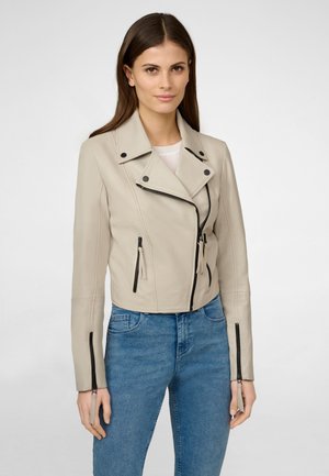 ALINA - Lederjacke - alabasterweiß