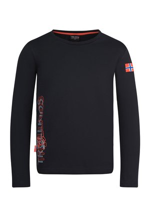 STAVANGER  - Long sleeved top - black/burnt orange