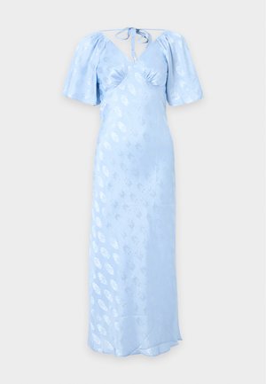 New Look, PAISLEY PATTERN JACQUARD FLUTTER SLEEVE MIDI - Vestido informal - pale blue