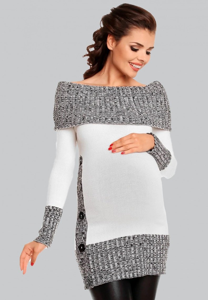 Happy Mama MATERNITY Jumper dress white Zalando.co.uk