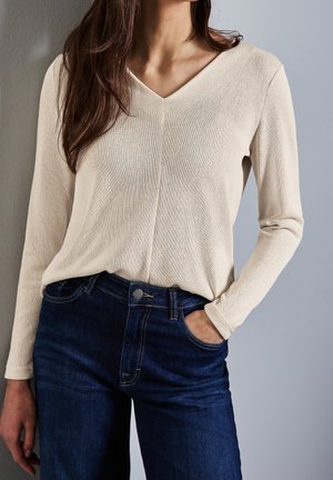 Strickpullover - mottled beige
