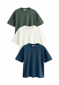 Next HEAVYWEIGHT 3 PACK - Tricou basic - blue ecru green