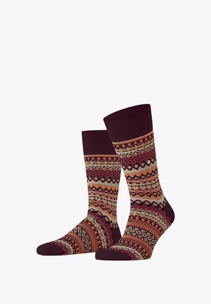 Burlington, FAIR ISLE SOCKEN - Chaussettes - claret