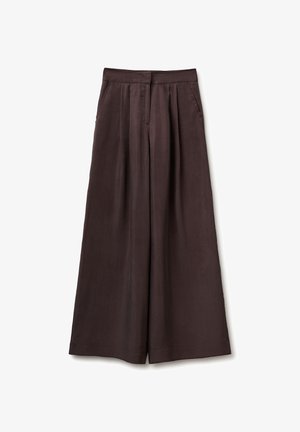 United Colors of Benetton, LONG TROUSERS WITH PLEATS, WIDE LEG FIT, SLANTED POCKETS... - Stoffhose - brown