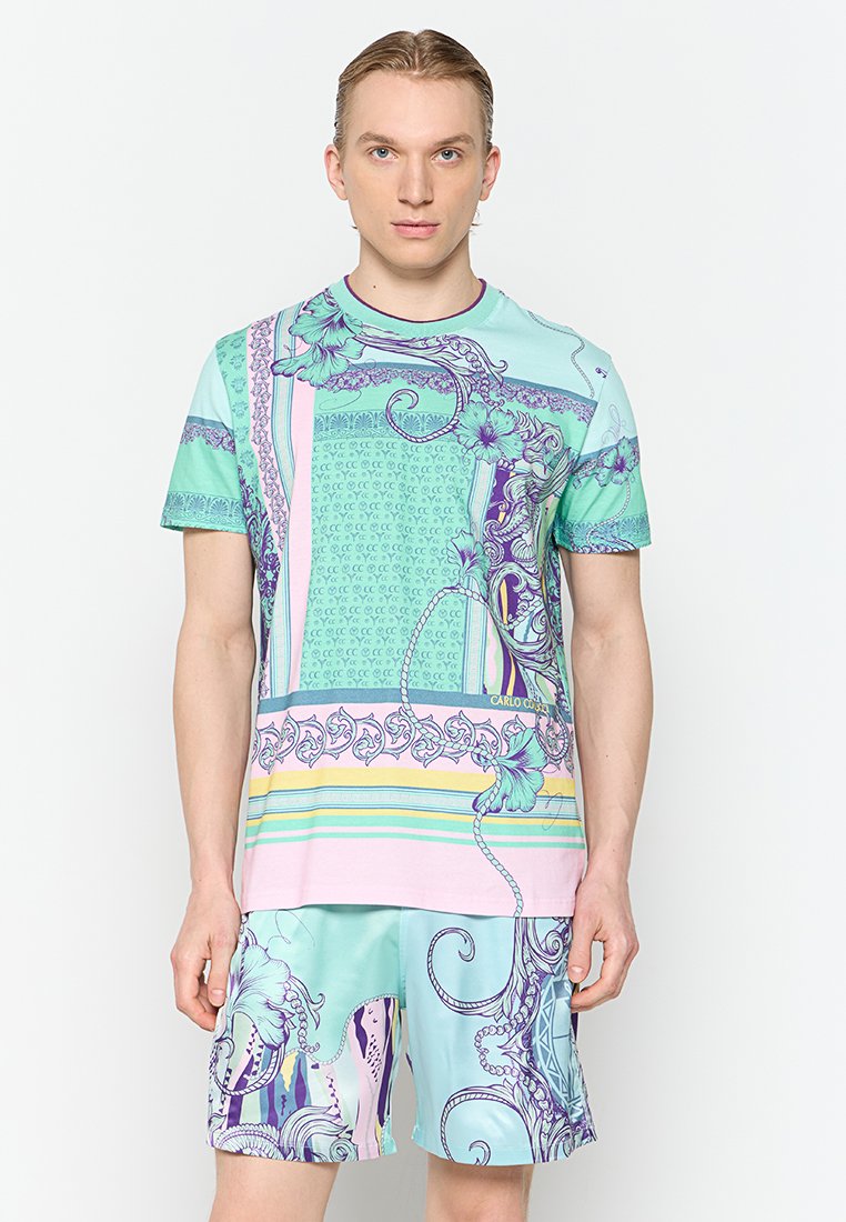carlo colucci T-shirt print turquoise