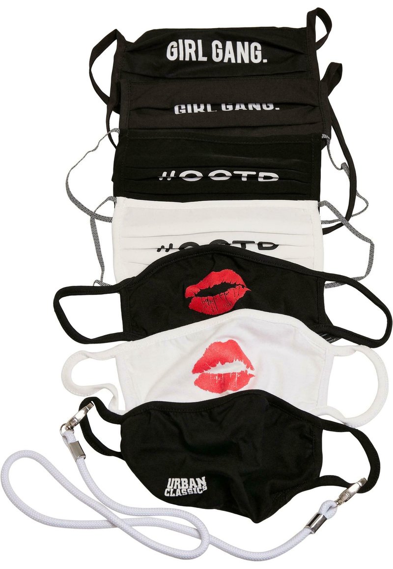 Urban Classics UNISEX FACE 7-PACK - Tygmasker - black white