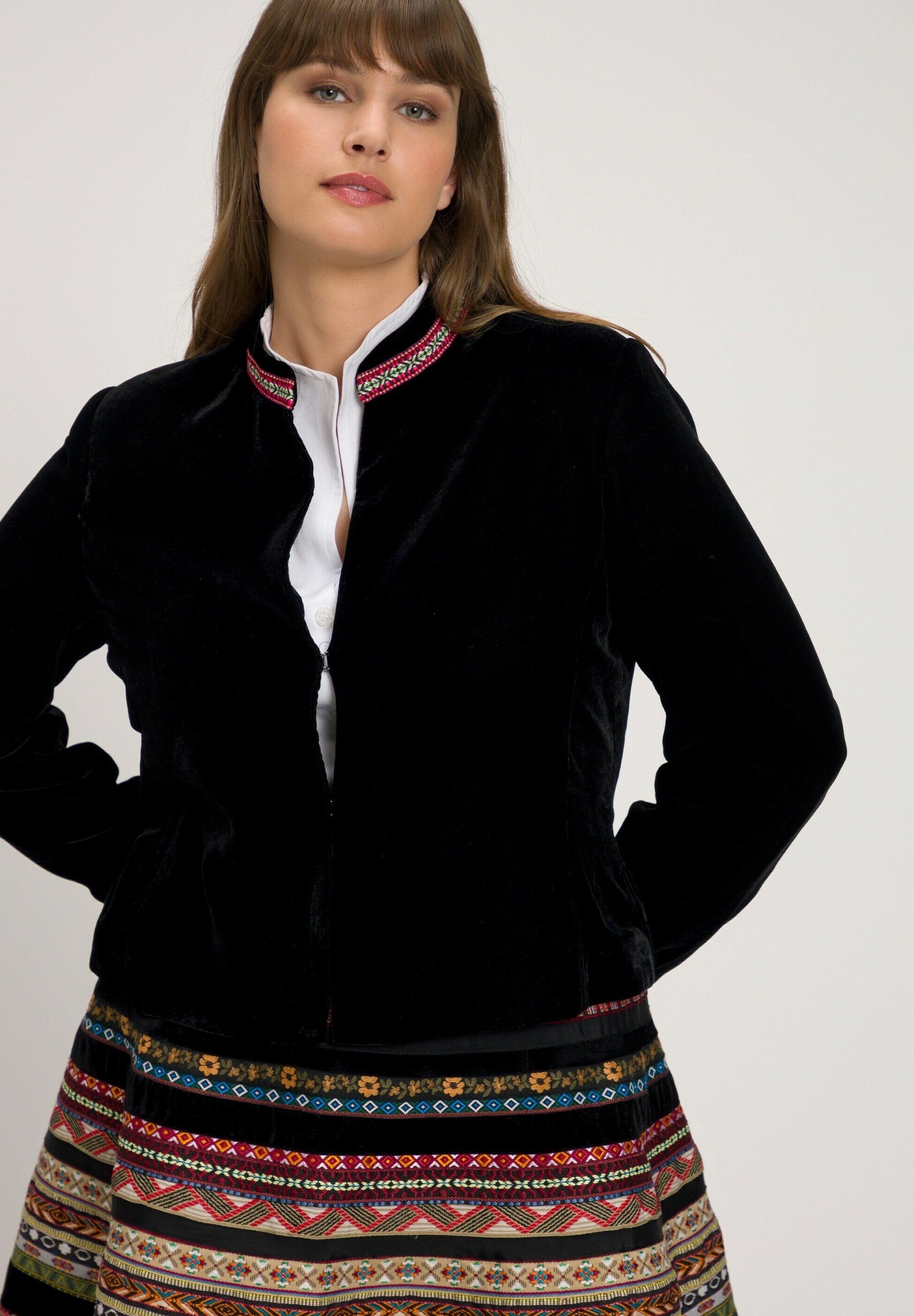 Blazer Femme Ulla Popken - Style Tricot Avec Doublure Polaire - Capuche Douce - Fermeture Éclair Bidirectionnelle