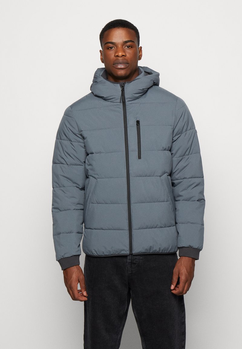 Abercrombie & Fitch PUFFER HOOD Winter jacket slate blue/blue