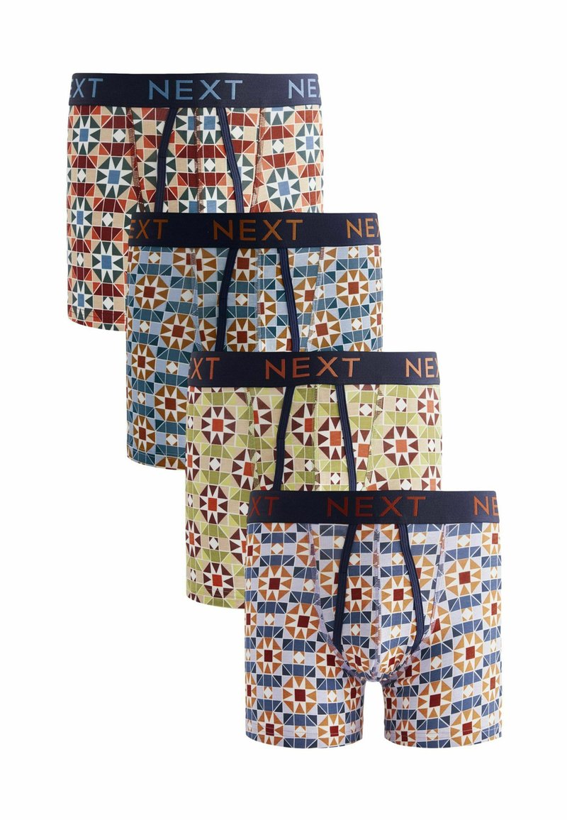Next 4 PACK - Boxers - blue green tile print