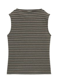 T-shirt print - black knit structure stripe